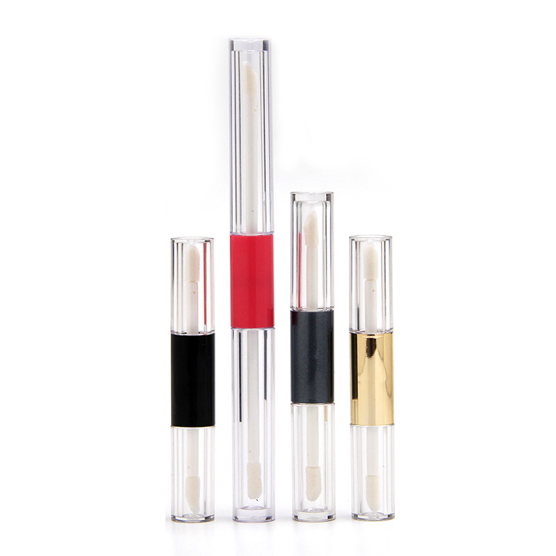 Customized Red Color Face Cream Lip Gloss Containers Tube Screen Printing Plastic Lipgloss Tube Big Wand