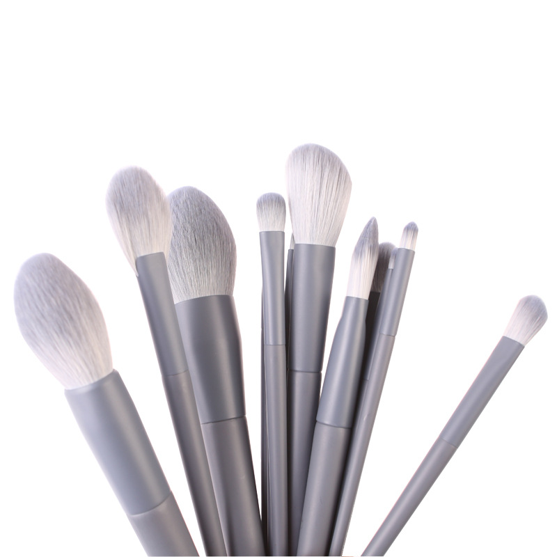 Face Foundation Powder Eye Shadow Highlight Brush Beauty Cosmetic Tools Wood Handle 13pcs Grey Makeup Brushes Set