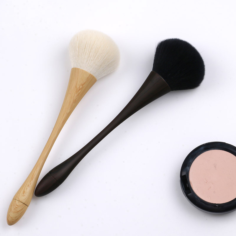 Professional Cosmetic Powder Single Makeup Brush Wooden Pattern Slim Waist Shape Design Nail Cleaning Up Brush