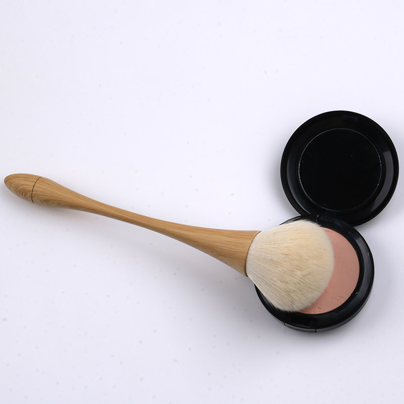 Professional Cosmetic Powder Single Makeup Brush Wooden Pattern Slim Waist Shape Design Nail Cleaning Up Brush