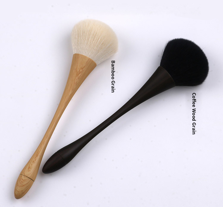 Professional Cosmetic Powder Single Makeup Brush Wooden Pattern Slim Waist Shape Design Nail Cleaning Up Brush