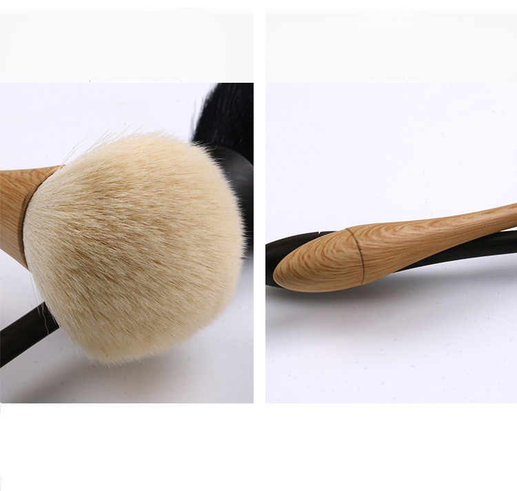 Professional Cosmetic Powder Single Makeup Brush Wooden Pattern Slim Waist Shape Design Nail Cleaning Up Brush