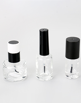 Customized Small Empty 8ml Clear Glass Nail Art UV Gel Bottle Cosmetic Round Nail Polish Bottle With Brush