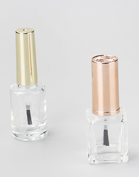 Transparent Luxury Empty 10ml 12ml Rectangular Glass Bottles UV Gel Nail Polish Bottle With Gold Cap