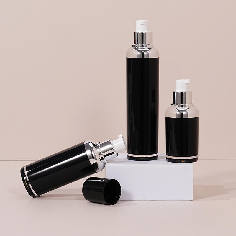 15ml 30ml 50ml Plastic PP Bottle Black Color Dispenser Face Cream Skincare Packaging Airless Lotion Pump Bottle