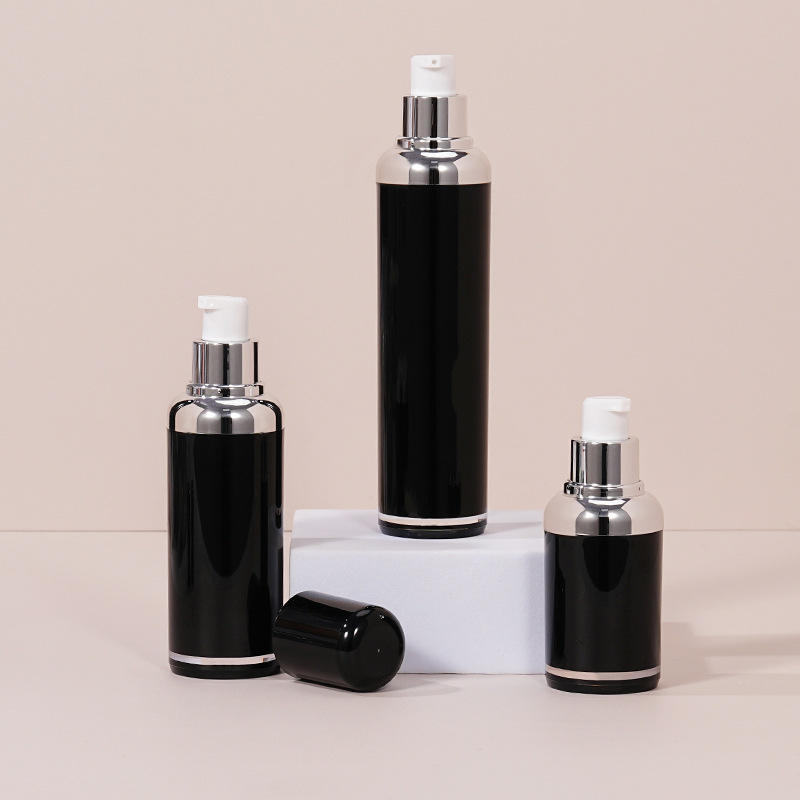 15ml 30ml 50ml Plastic PP Bottle Black Color Dispenser Face Cream Skincare Packaging Airless Lotion Pump Bottle