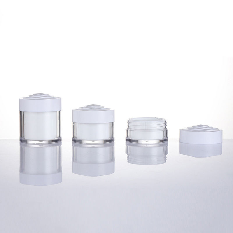 20g 30g 50g Rose Cap Double Layer Refillable Cream Bottle AS Plastic Skin Care Cosmetic Container Jar With Flower Shape Lid