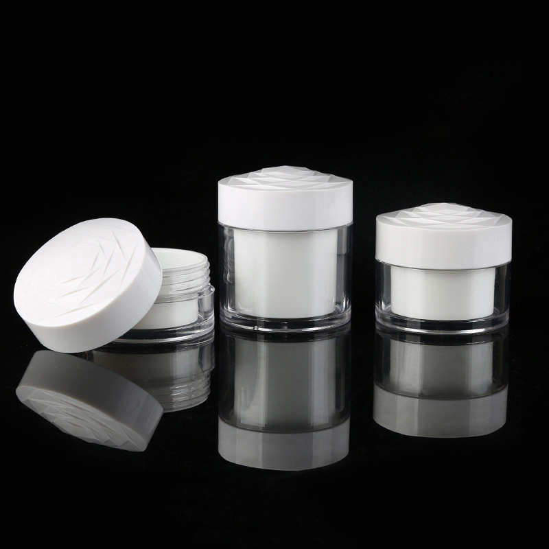 20g 30g 50g Rose Cap Double Layer Refillable Cream Bottle AS Plastic Skin Care Cosmetic Container Jar With Flower Shape Lid