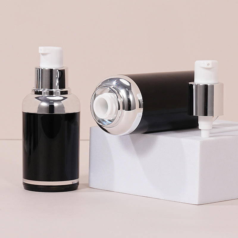 15ml 30ml 50ml Plastic PP Bottle Black Color Dispenser Face Cream Skincare Packaging Airless Lotion Pump Bottle