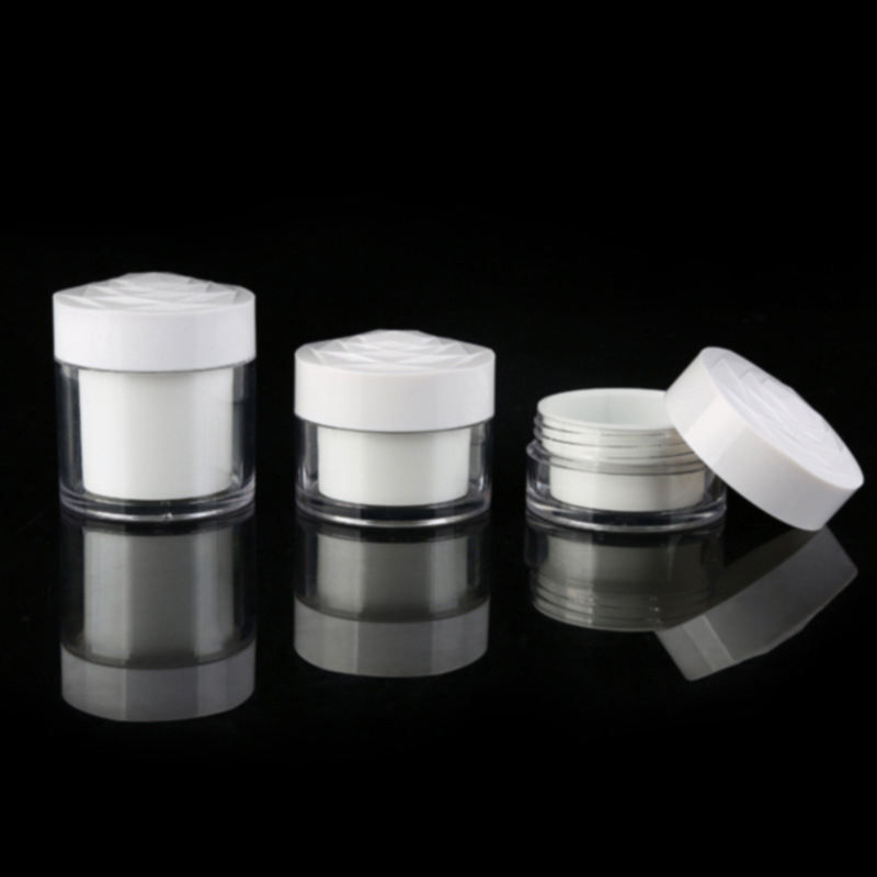 20g 30g 50g Rose Cap Double Layer Refillable Cream Bottle AS Plastic Skin Care Cosmetic Container Jar With Flower Shape Lid