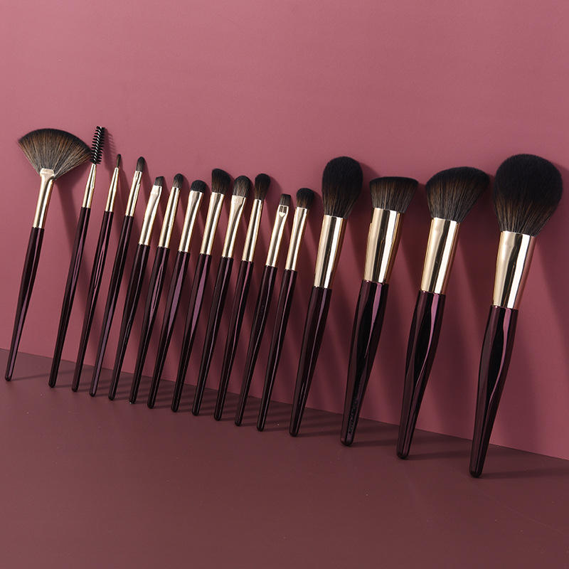 Loose Powder Concealer Portable Makeup Brushes Plastic Handle Super Soft Silk Touching Fiber Hair 16Pcs Makeup Brush Set