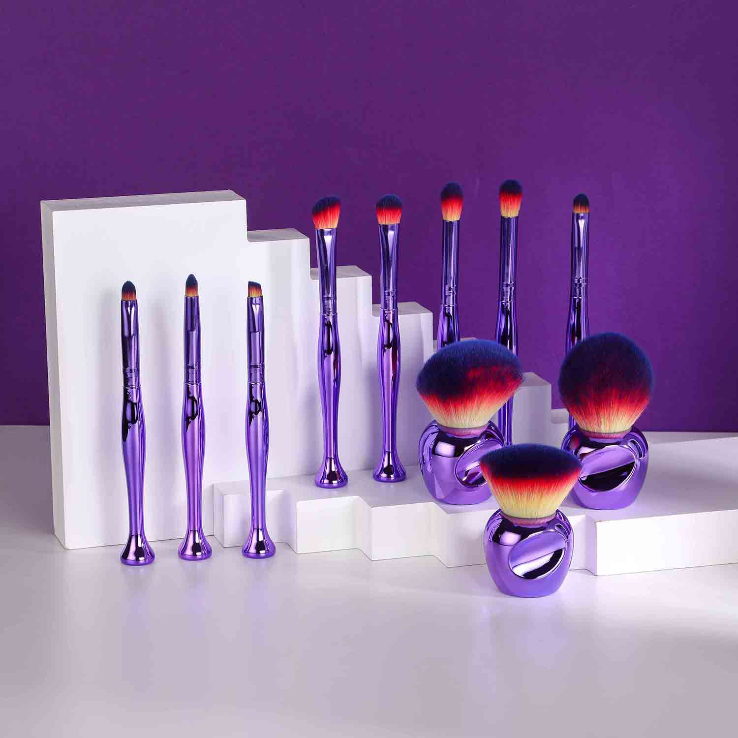 12pcs Vase Bottom Makeup Brush Set High Quality Exquisite Beauty Tool Mirror Makeup Brush Set Apple Green Makeup Brushes