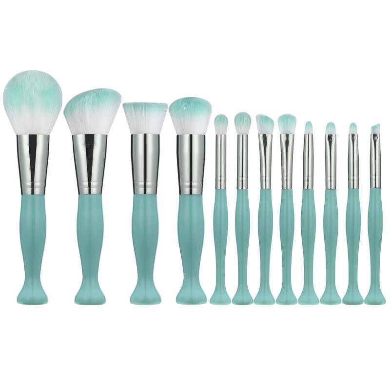 12pcs Vase Bottom Makeup Brush Set High Quality Exquisite Beauty Tool Mirror Makeup Brush Set Apple Green Makeup Brushes