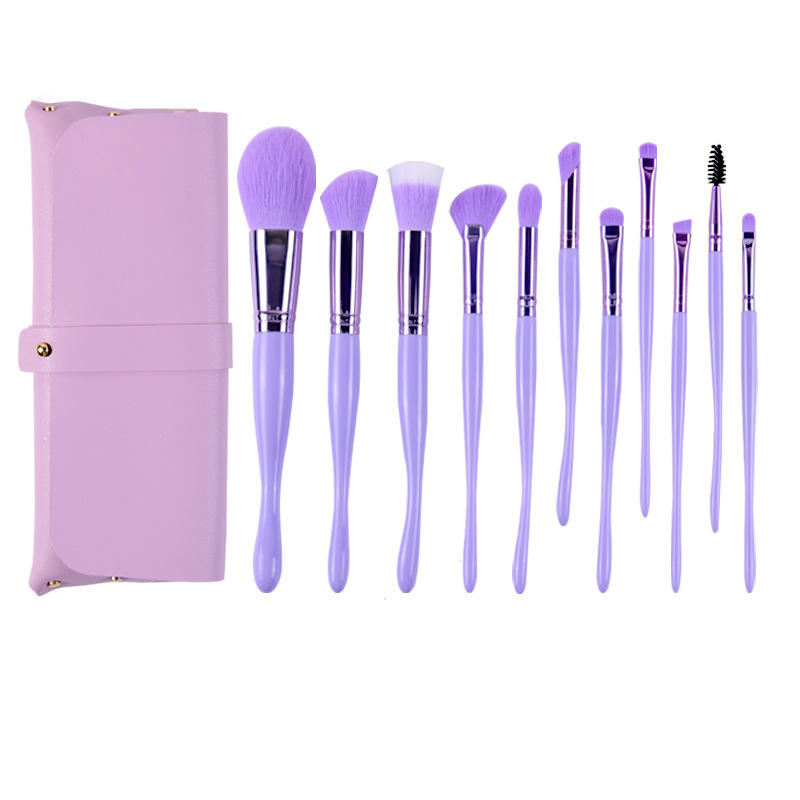 Seahorse Shape Handle 8pcs 11pcs Purple Make Up Brushes Private Label Eyeshadow Foundation Custom Logo Cosmetic Makeup Brush Set