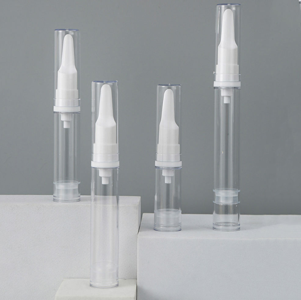 Mini Cosmetic Packaging 5ml 10ml 15ml AS Plastic Empty Refillable Eye Cream Serum Vacuum Dispenser Airless Pump Bottles