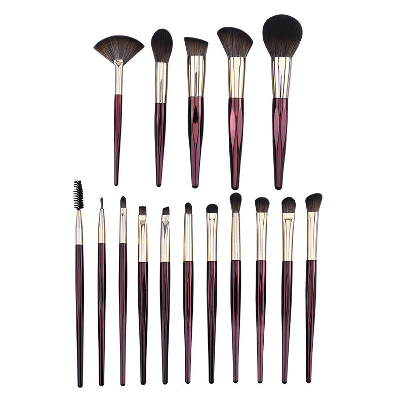 Loose Powder Concealer Portable Makeup Brushes Plastic Handle Super Soft Silk Touching Fiber Hair 16Pcs Makeup Brush Set