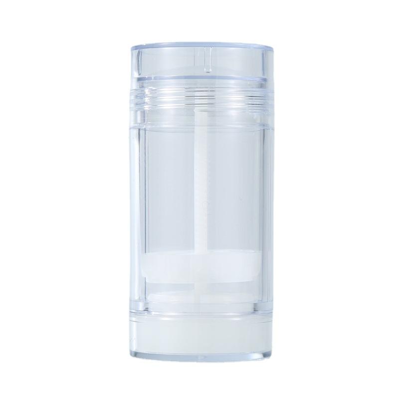 Empty 15ml 30ml 50ml 75ml Round Shape Transparent Stick AS Plastic Refillable Deodorant & Antiperspirant Packaging Container