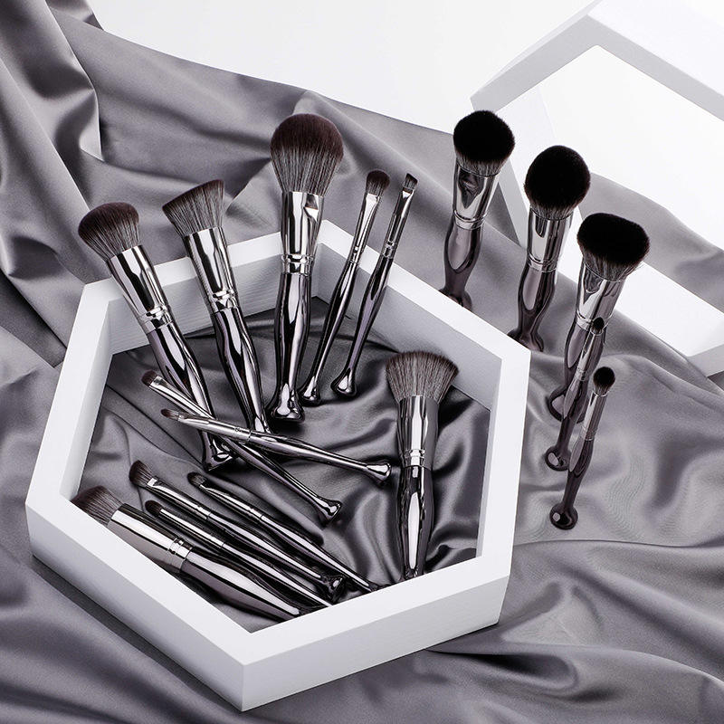 12pcs Vase Bottom Makeup Brush Set High Quality Exquisite Beauty Tool Mirror Makeup Brush Set Apple Green Makeup Brushes