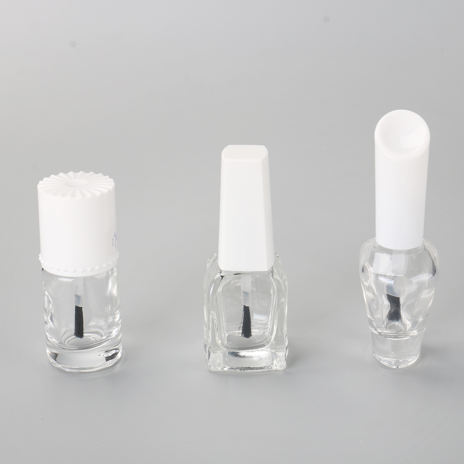 Customized Empty Special Designer White Cap 10ml Nail Polish Bottles Glass UV Gel Nail Polish Bottle With Brush