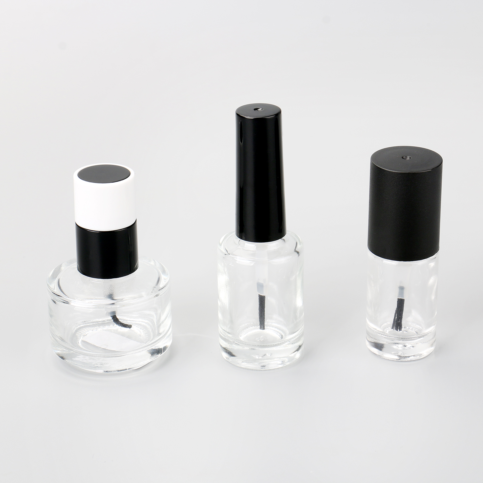 Customized Small Empty 8ml Clear Glass Nail Art UV Gel Bottle Cosmetic Round Nail Polish Bottle With Brush