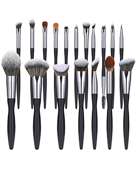 Best Seller Professional 16pcs Private Label Makeup Brush Set Custom Black Handle Synthetic Hair Makeup Brushes With Brush Bag