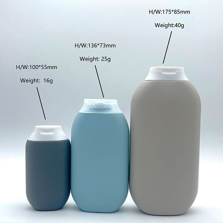 Colored Empty 100ml 200ml 400ml PE Soft Plastic Squeeze Shampoo And Conditioner Bottle With Flip Cap