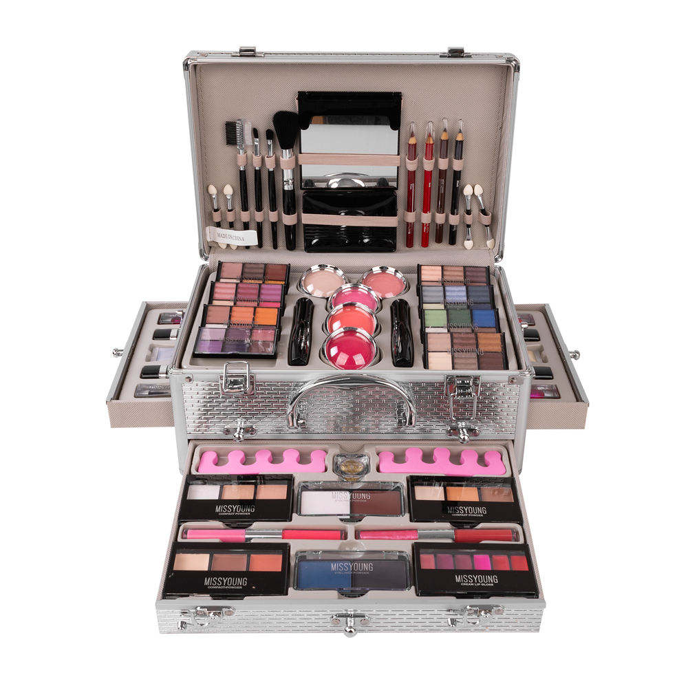 Professionals Full Eye Lips Makeup And Tools Set Vanity Table Set Cosmetics All In One Makeup Kit Box With Mirror For Salon