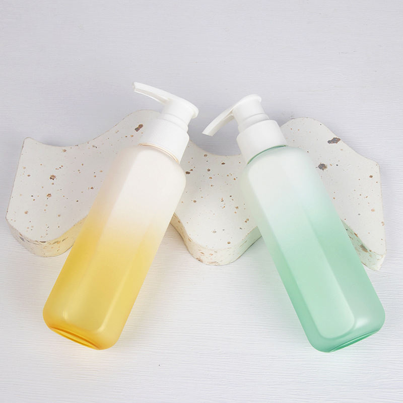 150ml Transparent Gradient Fruit Color PET Plastic Facial Cleansing Bottle Toner Makeup Remover Oil Pump Bottles