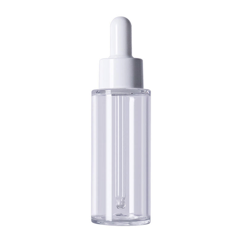 Empty 15ml 30ml 50ml 60ml Transparent Flat Shoulder PET Plastic Bottles Essence Skin Care Serum Dropper Bottles