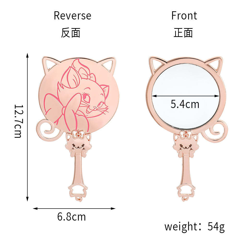 Cartoon Character Marie Cat The Aristocats Makeup Brushes Set Pink Rose Gold Blush Eye Shadow Brush With Mirror For Girls Gift