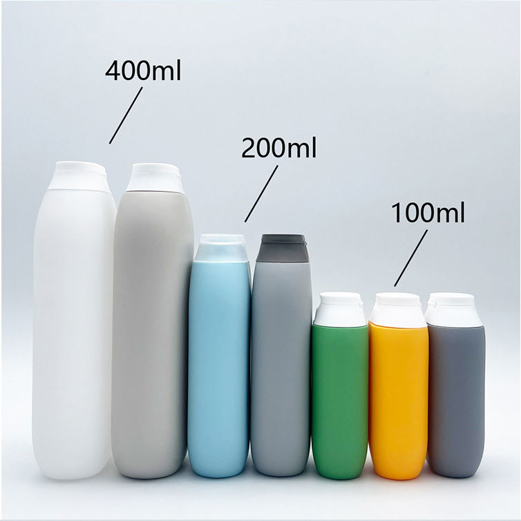 Colored Empty 100ml 200ml 400ml PE Soft Plastic Squeeze Shampoo And Conditioner Bottle With Flip Cap