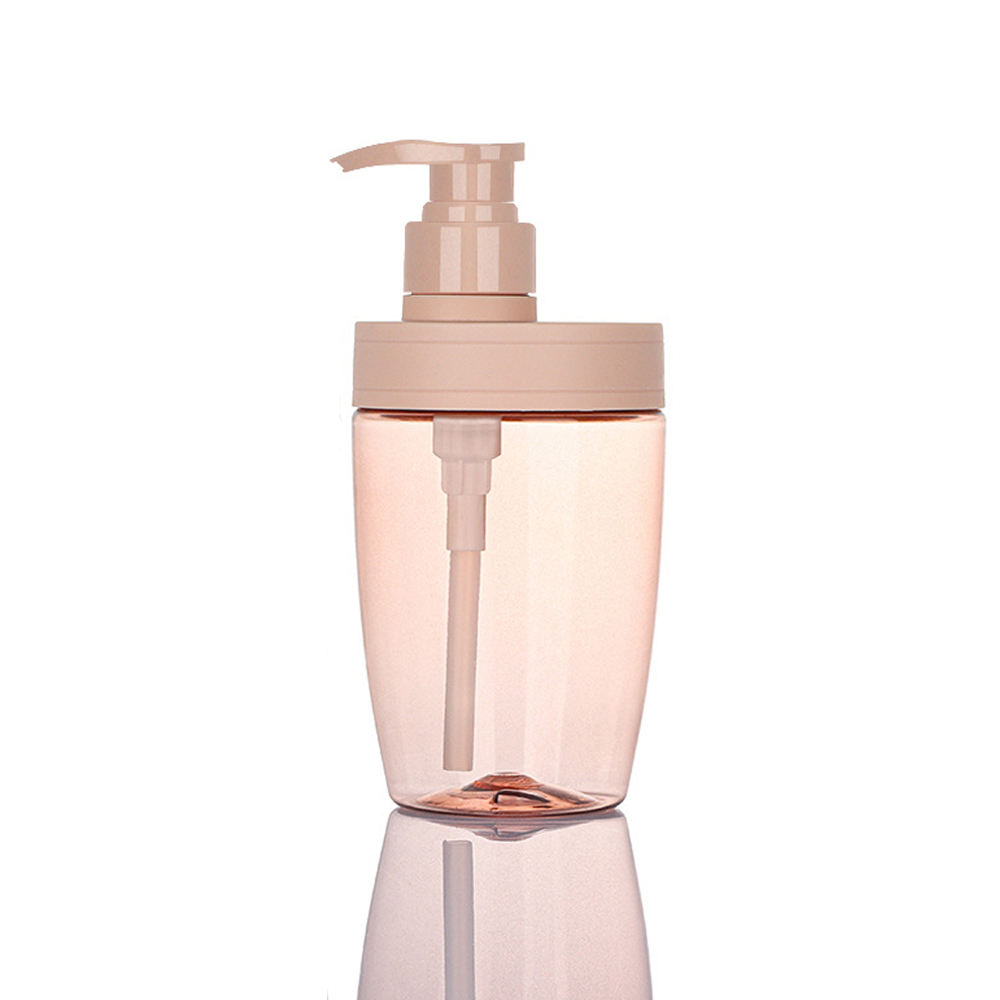 Luxury Cosmetic Containers 500ml 16oz Liquid Soap Shampoo Bottle Wide Mouth Jar With Lotion Pump