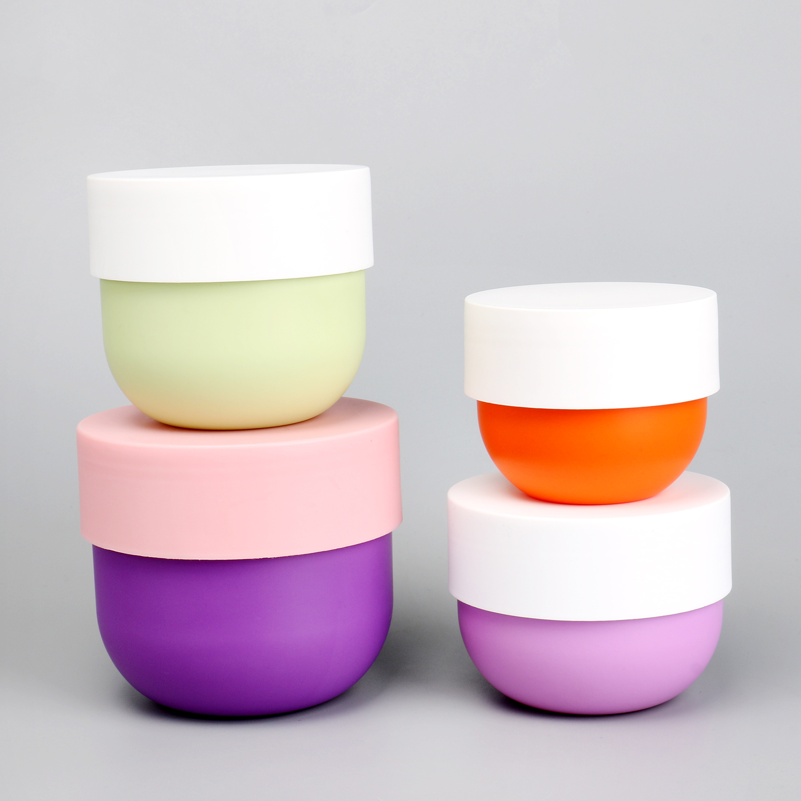 Empty 150ml 200ml 300ml 500ml PP Plastic Frosted Cosmetic Cream Jar Hair Mask Bowl Shaped Jar With Lid