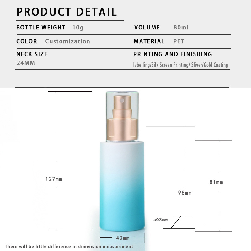 Frosted Gradient Color 80ml 250ml Skin Care Cosmetic Shampoo Plastic Packaging Empty Body Lotion Cream Bottle With Pump