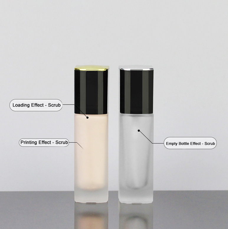 Luxury Cosmetics Packaging Square 30ml Black Golden Lotion Liquid Foundation Container Glass Bottle With Pump