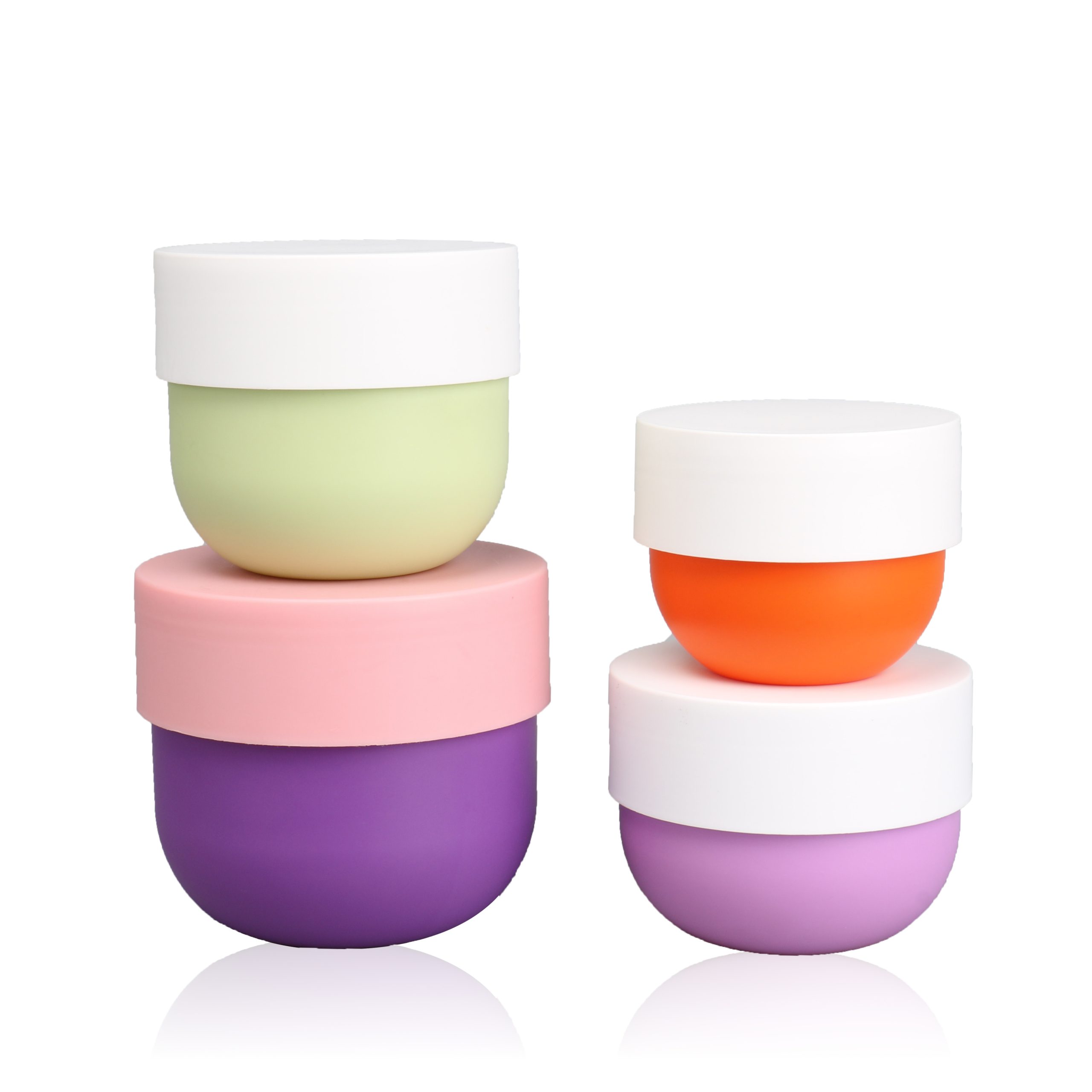 Empty 150ml 200ml 300ml 500ml PP Plastic Frosted Cosmetic Cream Jar Hair Mask Bowl Shaped Jar With Lid