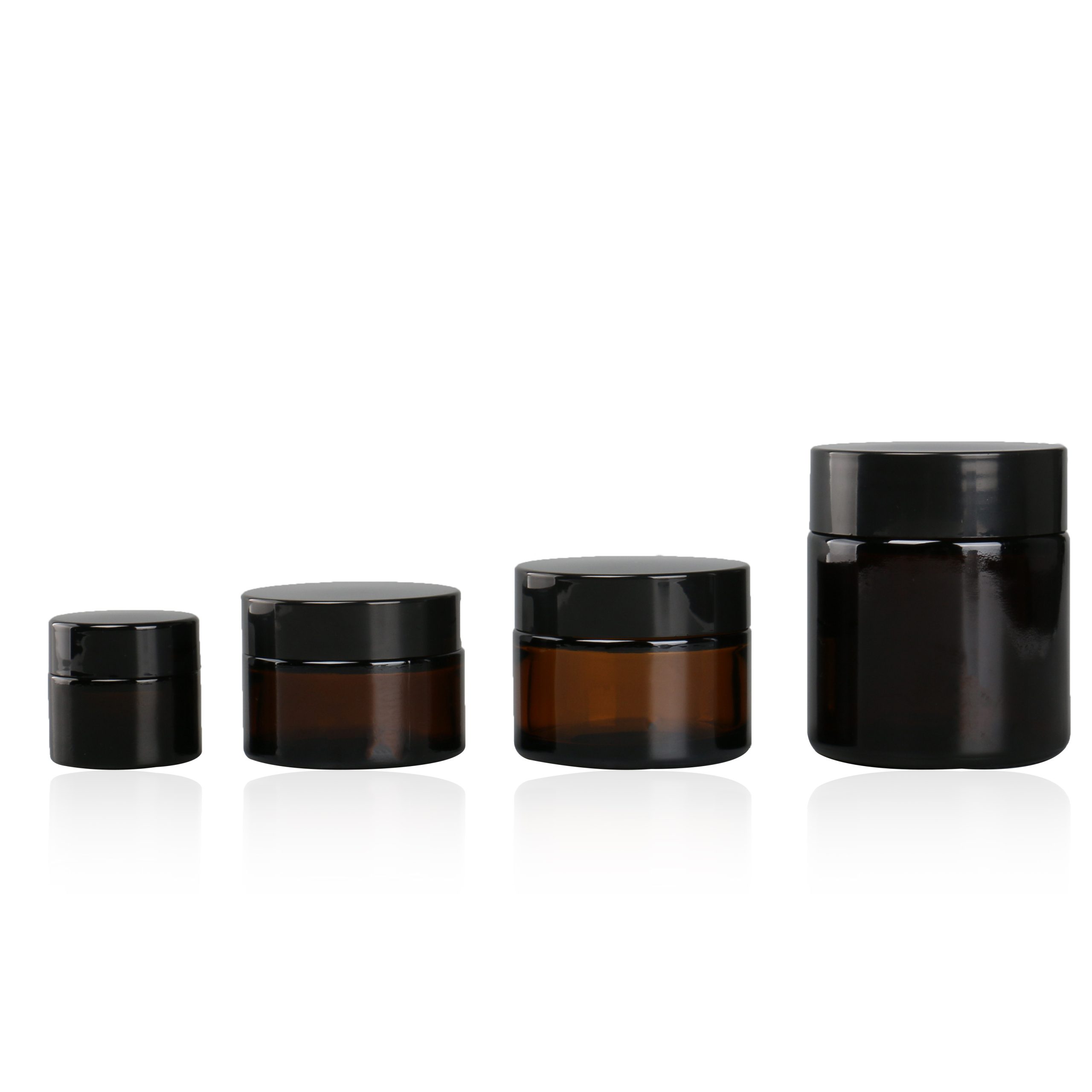 5g 10g 50g 100g Round Amber Face Cream Jar Brown Glass Cosmetic Candle Jar With Black Screw Plastic Cap