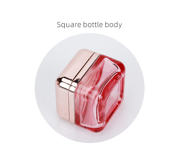 Custom Luxury Glass Face Cream Skincare Packaging Bottle And Jar Empty Square Lotion Pump Pink Cosmetic Glass Bottle