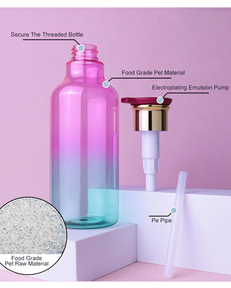 500ml Customizable Multi Spray Color Body Wash Plastic Foam Pump Bottle Cosmetic Packaging Lotion Shampoo Bottle