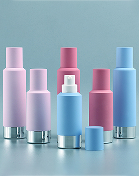 Cosmetic 15ml 30ml Blue Pink Airless Lotion Pump Bottle Round Slant Shoulder Double Wall Eye Face Cream Bottle