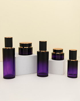 Luxury 40ml 100ml 120ml Purple Skincare Cosmetics Packaging Face Cream Lotion Glass Essential Oil Bottles Cosmetic Bottle Sets