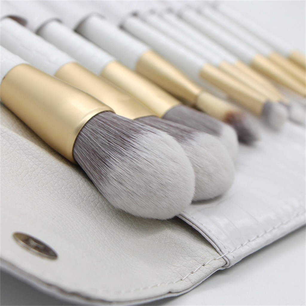 Nylon Hair Soft Makeup Brush 10pcs Custom Private Label Crocodile Pattern Handle Makeup Brush Set With Bag