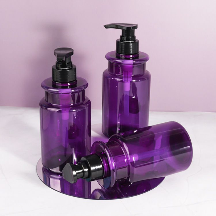 Luxury 500ml High Quality PET Hand Wash Lotion Shower Gel Soap Dispenser Pump Bottle Purple Hair Shampoo And Conditioner Bottle