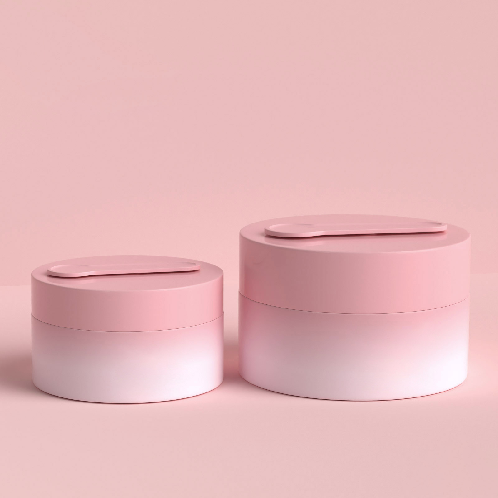 70ml 130ml 200ml PP Plastic Luxury Empty Face Body Cream Jars Pink Gradient Custom Logo Lotion Jars Container With Spoon