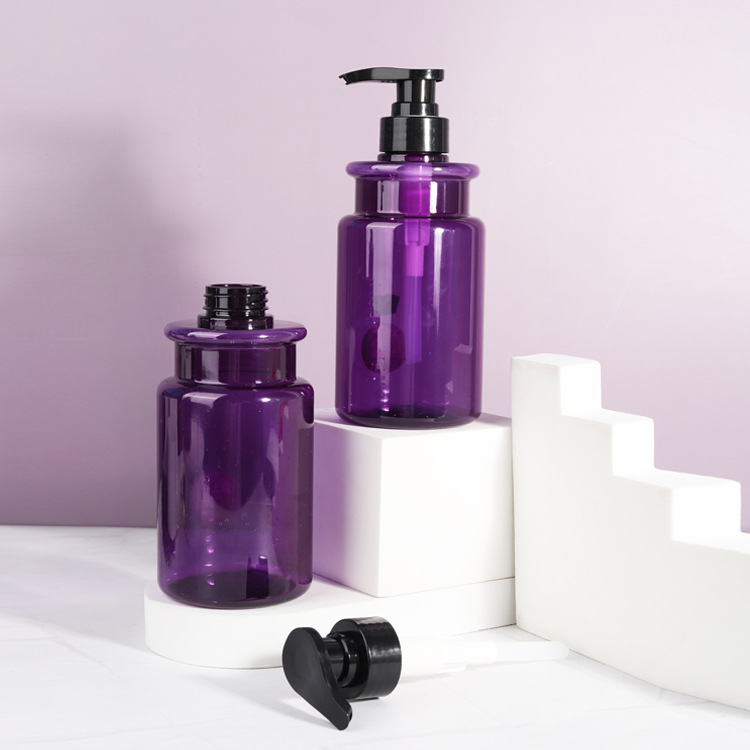 Luxury 500ml High Quality PET Hand Wash Lotion Shower Gel Soap Dispenser Pump Bottle Purple Hair Shampoo And Conditioner Bottle