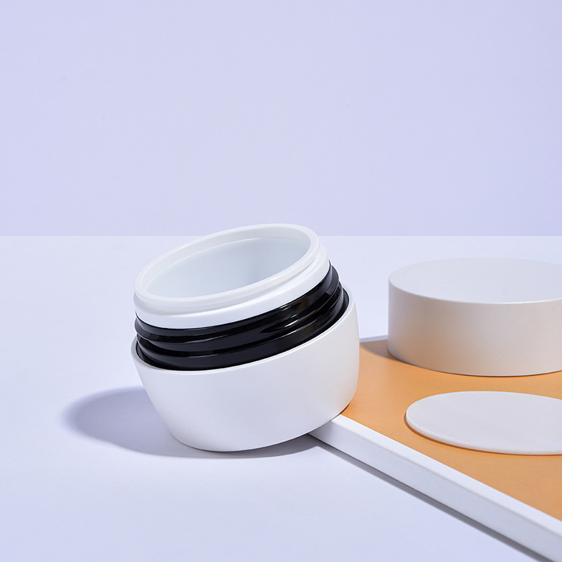 Cosmetic MS Plastic Facial Cream Container Jar 30g 50g White Empty Round Cosmetic Plastic Cream Jar With Lid