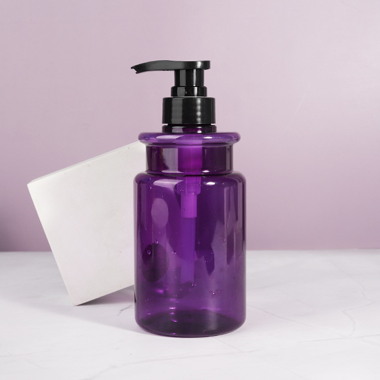 Luxury 500ml High Quality PET Hand Wash Lotion Shower Gel Soap Dispenser Pump Bottle Purple Hair Shampoo And Conditioner Bottle