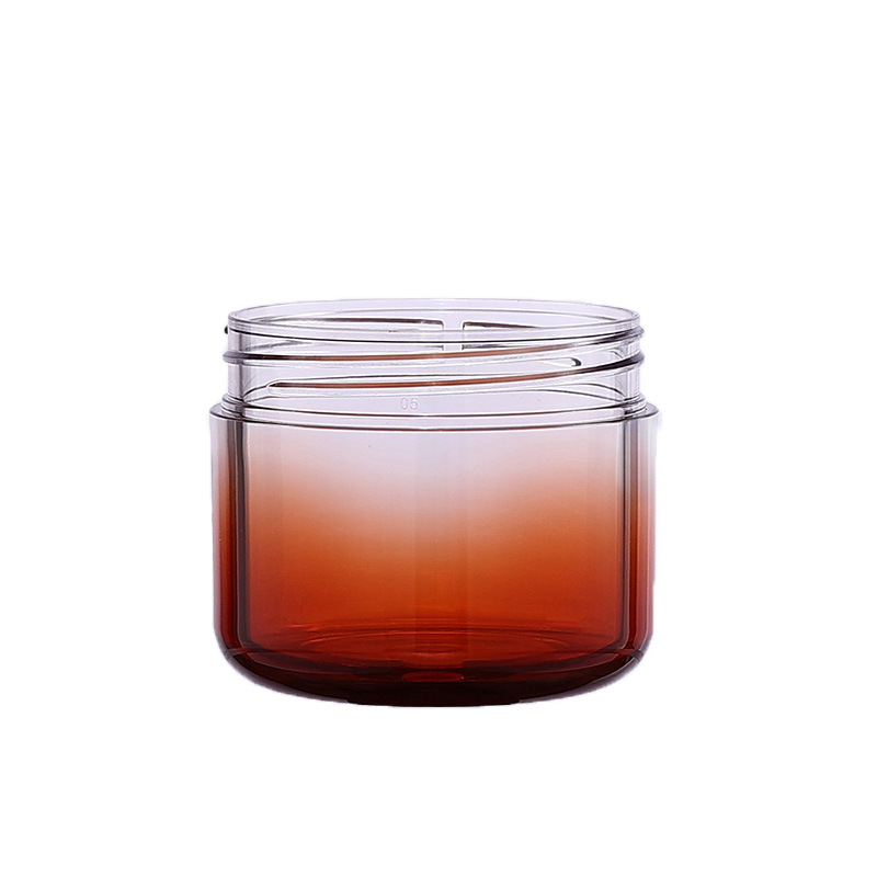 Custom Skin Care Container 100ml Thick-Walled Pot Gradient Color Cream Jar PET Plastic Cream Jar With Rose Gold Lid