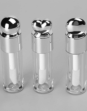 Empty Lipgloss Tube Liquid Lipstick Cases Unique Design Lip Gloss Tubes Heart Shaped Silver Lid Lip Gloss Containers