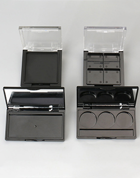 Cosmetic packaging wholesale square eyeshadow case plastic empty highlight shadow palette customized